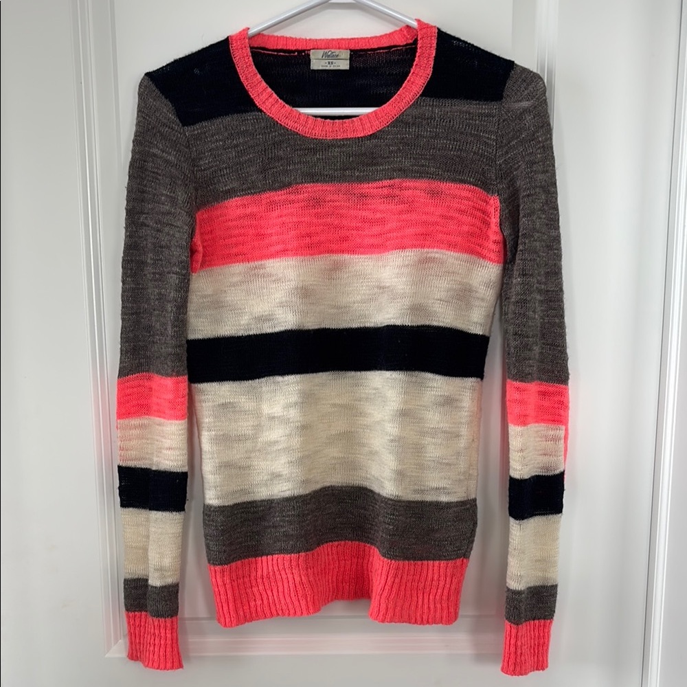 Wallace Pink/Black and Cream Striped Sweater